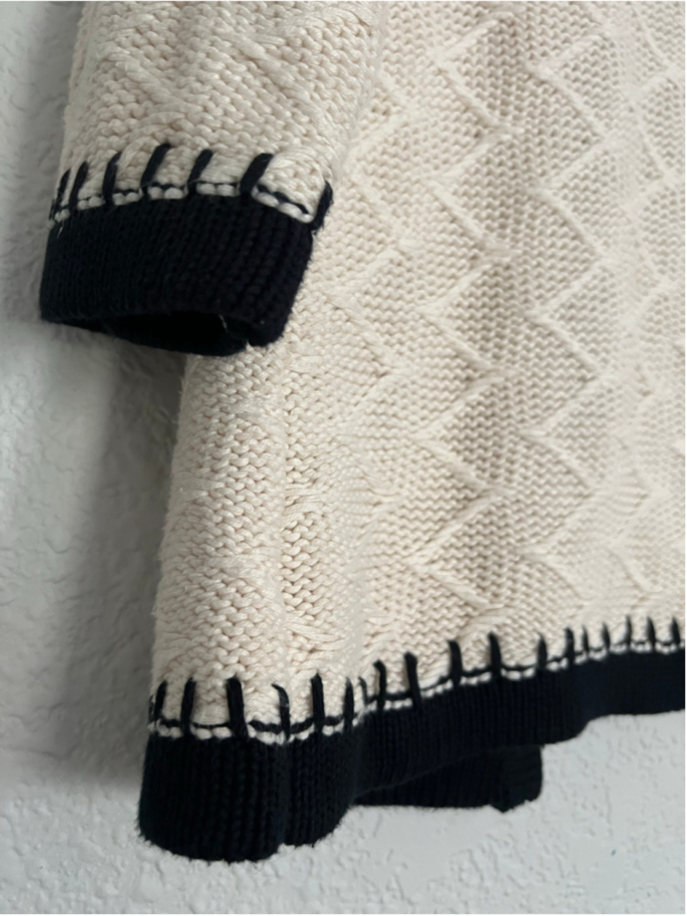 Women's Cabi Socialite Cream & Black Knit Cardigan Sweater Size S - Picture 7 of 7